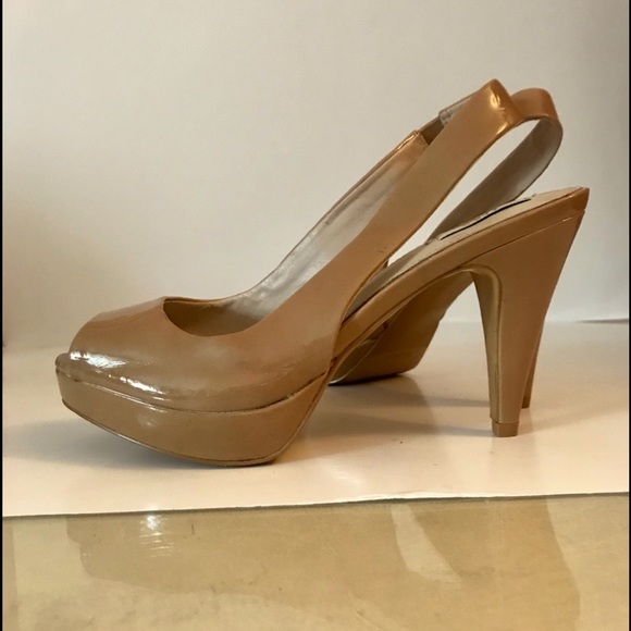 🛑SOLD🛑ZARA Platform Heels Sling Back Pumps in Warm Dark Nude Euro 39 - Picture 2 of 8
